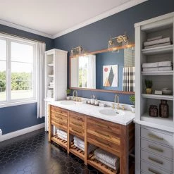 Delgato 2-Light Antique Brass Bathroom Vanity Light by Kenroy Home -Kenroy Home Sales antique brass and clear glass finish kenroy home vanity lighting 93982ab 4f 1000