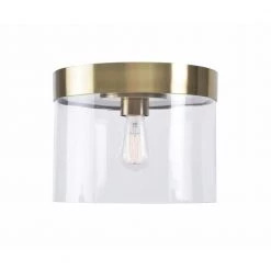 Capri 1-Light Antique Brass Flush Mount Light by Kenroy Home