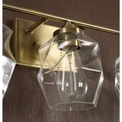Ramona 22 in. 3-Light Antique Brass Vanity Light with Clear Glass Shades by Kenroy Home -Kenroy Home Sales antique brass kenroy home vanity lighting 94106ab 44 1000