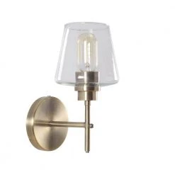 Dean 11 in. Antique Brass Sconce with Clear Glass Shade by Kenroy Home -Kenroy Home Sales antique brass kenroy home vanity lighting 94116ab 44 1000