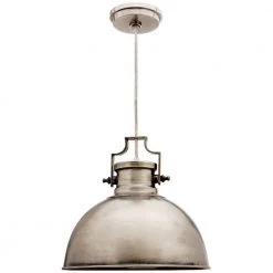 Nautilus 1-Light Antique Nickel Pendant by Kenroy Home