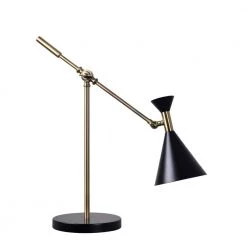Arne 20 in. Black and Antique Brass Desk Lamp with Metal Shade by Kenroy Home -Kenroy Home Sales black and antique brass finish kenroy home desk lamps 33165bl 4f 1000