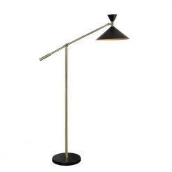 Kenroy Home Sales 19 Arne 53 in. Black Floor Lamp with Metal Shade by Kenroy Home