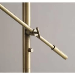 Arne 73 in. Black and Antique Brass Mother and Son Floor Lamp with Adjustable Arm and Shade by Kenroy Home -Kenroy Home Sales black and antique brass kenroy home floor lamps 35323bl 44 1000