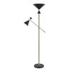 Arne 73 in. Black and Antique Brass Mother and Son Floor Lamp with Adjustable Arm and Shade by Kenroy Home -Kenroy Home Sales black and antique brass kenroy home floor lamps 35323bl 64 1000