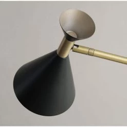 Arne 73 in. Black and Antique Brass Mother and Son Floor Lamp with Adjustable Arm and Shade by Kenroy Home -Kenroy Home Sales black and antique brass kenroy home floor lamps 35323bl 76 1000