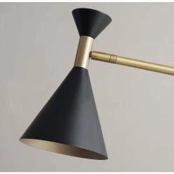 Arne 73 in. Black and Antique Brass Mother and Son Floor Lamp with Adjustable Arm and Shade by Kenroy Home -Kenroy Home Sales black and antique brass kenroy home floor lamps 35323bl fa 1000