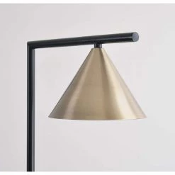 Peek 63 in. Black and Antique Brass Floor Lamp with Adjustable Shade by Kenroy Home -Kenroy Home Sales black and antique brass kenroy home floor lamps 35329ab 1f 1000