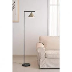 Peek 63 in. Black and Antique Brass Floor Lamp with Adjustable Shade by Kenroy Home -Kenroy Home Sales black and antique brass kenroy home floor lamps 35329ab 4f 1000