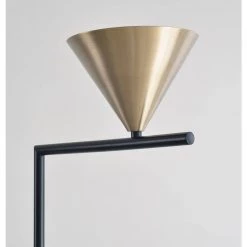 Peek 63 in. Black and Antique Brass Floor Lamp with Adjustable Shade by Kenroy Home -Kenroy Home Sales black and antique brass kenroy home floor lamps 35329ab fa 1000