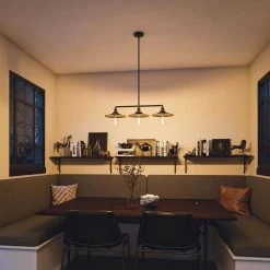 Ancestry 3-Light Bronze Island Pendant with Black Shade by Kenroy Home -Kenroy Home Sales black and antique bronze kenroy home chandeliers 93377bl 31 1000