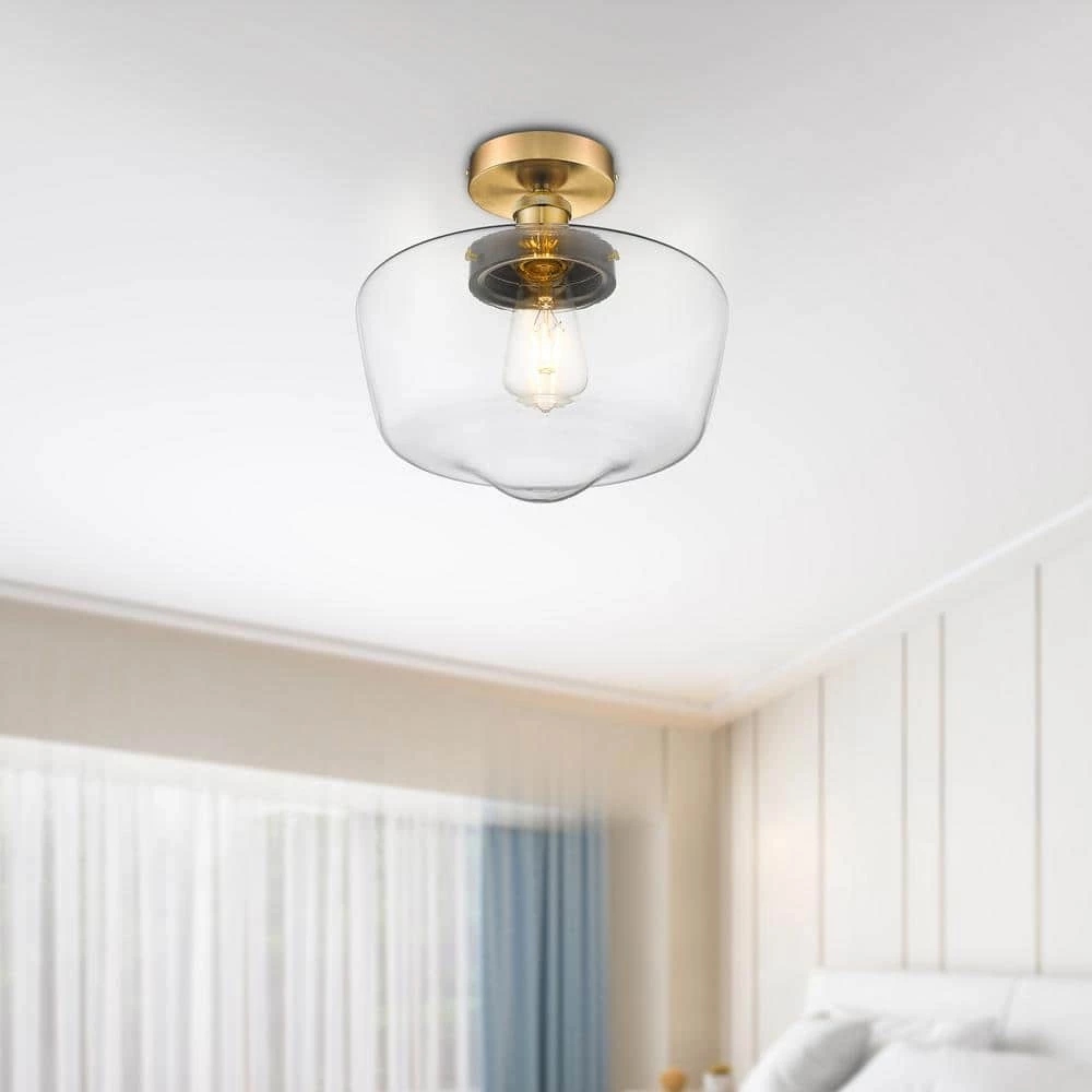 Sumaya 5 in. 1-Light Brass and Black Semi-Flush Mount by OVE Decors 10 Sumaya 5 in. 1-Light Brass and Black Semi-Flush Mount by OVE Decors - Image 8