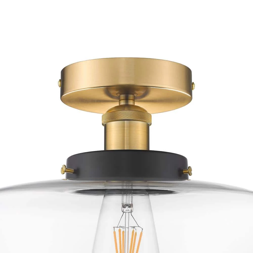 Sumaya 5 in. 1-Light Brass and Black Semi-Flush Mount by OVE Decors 8 Sumaya 5 in. 1-Light Brass and Black Semi-Flush Mount by OVE Decors - Image 6