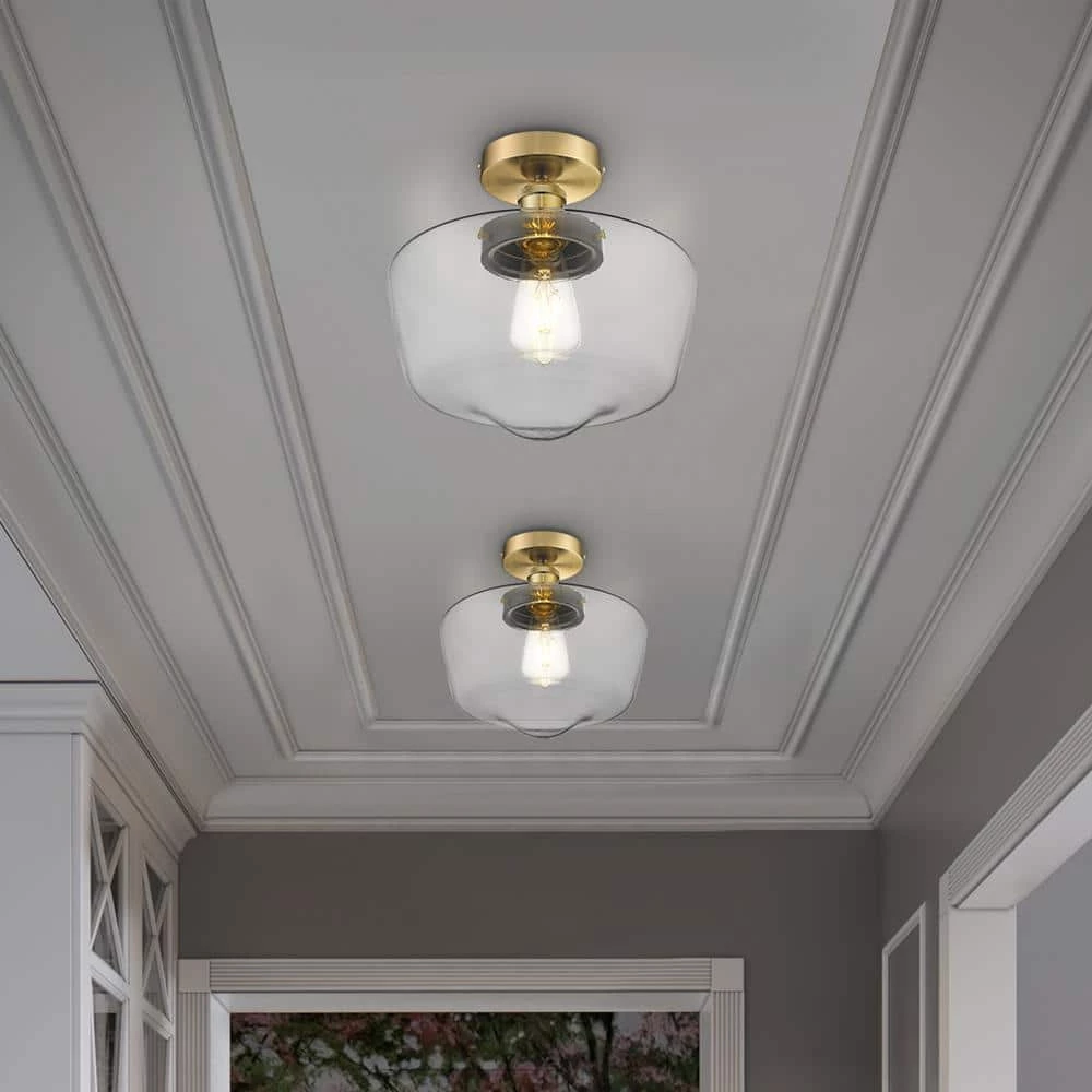 Sumaya 5 in. 1-Light Brass and Black Semi-Flush Mount by OVE Decors 4 Sumaya 5 in. 1-Light Brass and Black Semi-Flush Mount by OVE Decors - Image 2