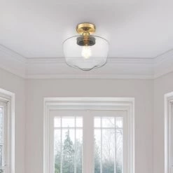 Sumaya 5 in. 1-Light Brass and Black Semi-Flush Mount by OVE Decors 16 Sumaya 5 in. 1-Light Brass and Black Semi-Flush Mount by OVE Decors -Kenroy Home Sales black and brass ove decors flush mount lights sumaya sf 1lt 76 1000