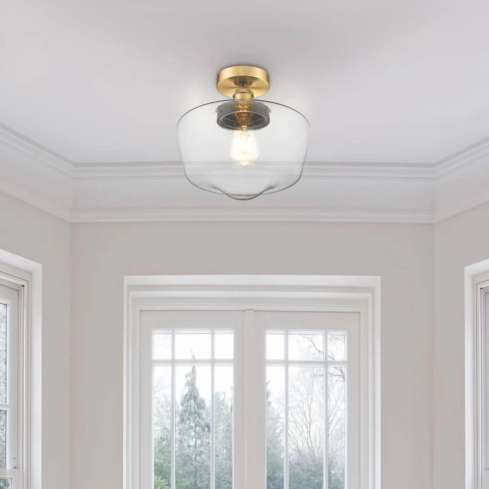 Sumaya 5 in. 1-Light Brass and Black Semi-Flush Mount by OVE Decors 9 Sumaya 5 in. 1-Light Brass and Black Semi-Flush Mount by OVE Decors - Image 7