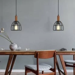 Woodstock 8 in. 1-Light Black and Wood Ceiling Pendant Light by OVE Decors 15 Woodstock 8 in. 1-Light Black and Wood Ceiling Pendant Light by OVE Decors -Kenroy Home Sales black and wood ove decors chandeliers 15lpe wood08 pb 31 1000