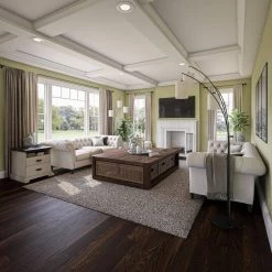 Leah 85 in. Black in Door Arc Floor Lamp with White Drum Shade by Kenroy Home -Kenroy Home Sales black finish kenroy home floor lamps 32849bl 1f 1000