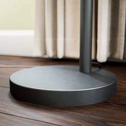 Leah 85 in. Black in Door Arc Floor Lamp with White Drum Shade by Kenroy Home -Kenroy Home Sales black finish kenroy home floor lamps 32849bl 44 1000