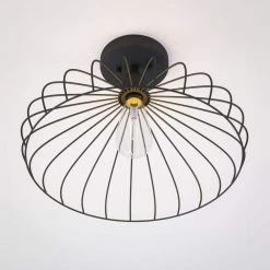 Cagney 1-Light Black Semi-Flush Mount by Kenroy Home -Kenroy Home Sales black finish kenroy home flush mount lights 93972bl 44 1000