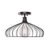 Cagney 1-Light Black Semi-Flush Mount by Kenroy Home -Kenroy Home Sales black finish kenroy home flush mount lights 93972bl 64 1000