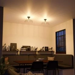 Cagney 1-Light Black Semi-Flush Mount by Kenroy Home -Kenroy Home Sales black finish kenroy home flush mount lights 93972bl fa 1000