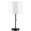 Table Tom 19 in. White Accent Lamp with Fabric Shade by Kenroy Home -Kenroy Home Sales black finish kenroy home table lamps 32714bl wh 64 1000