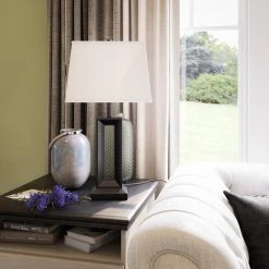 Katherine 27 in. Black indoor table lamp set with White Shade by Kenroy Home -Kenroy Home Sales black finish kenroy home table lamps kh11915 44 1000