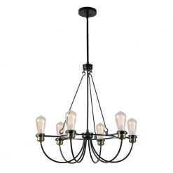Damien 6-Light Black Chandelier by Kenroy Home