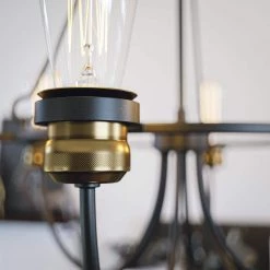 Damien 6-Light Black Chandelier by Kenroy Home -Kenroy Home Sales black finish with plated antique brass kenroy home chandeliers 93896bl fa 1000