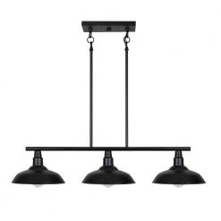 Dale 3-Light Black Island Pendant by Kenroy Home