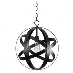 Global 1-Light Black Pendant by Kenroy Home