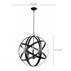 Global 3-Light Black Pendant by Kenroy Home -Kenroy Home Sales black kenroy home chandeliers 93553blk 4f 1000