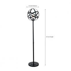 Global 58 in. Black Floor Lamp with Black Metal Shade by Kenroy Home -Kenroy Home Sales black kenroy home floor lamps 32904bl c3 1000