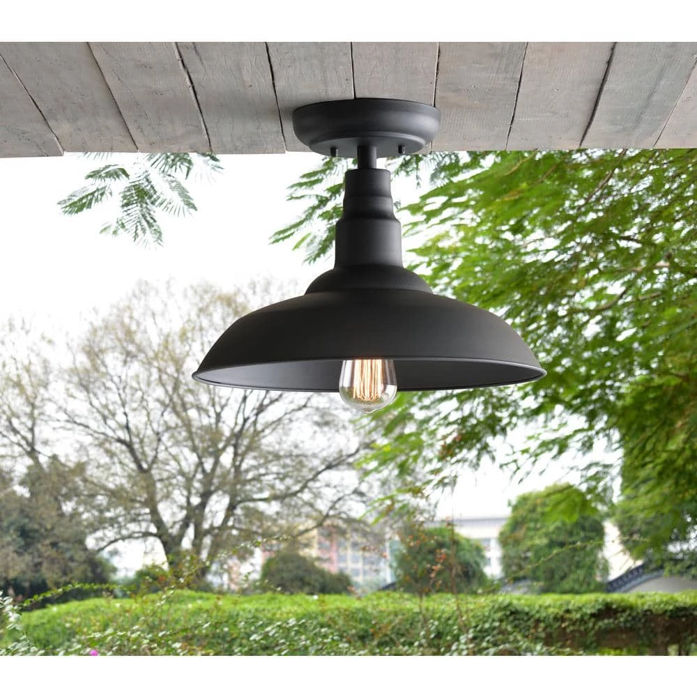 Dale Large Black Outdoor Semi Flush Mount by Kenroy Home 8 Dale Large Black Outdoor Semi Flush Mount by Kenroy Home - Image 7