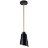 Alvar 1-Light Black Mini Pendant with Black Shade by Kenroy Home -Kenroy Home Sales black kenroy home pendant lights 93671bl 64 1000
