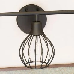 Cagney 3-Light Black Bath Vanity Light by Kenroy Home -Kenroy Home Sales black kenroy home vanity lighting 93973bl 1f 1000