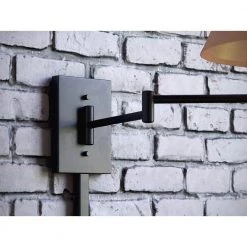 Simplicity 13 in. Matte Black 1-Light Wall Swing Arm by Kenroy Home -Kenroy Home Sales black kenroy home wall lamps 30110blkp 44 1000