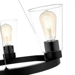 Clark 3-Light Black Chandelier with Clear Glass Shades by OVE Decors -Kenroy Home Sales black ove decors chandeliers 15lchr cla517 p 4f 1000