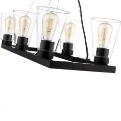 Clark VI 6-Light Black Chandelier with Clear Glass Shades by OVE Decors -Kenroy Home Sales black ove decors chandeliers 15lchr cla630 p 44 1000
