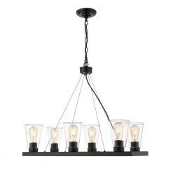 Clark VI 6-Light Black Chandelier with Clear Glass Shades by OVE Decors -Kenroy Home Sales black ove decors chandeliers 15lchr cla630 p c3 1000