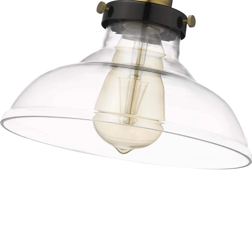 Elgin 1-Light 8 in. Black finish Ceiling Pendant Light with Glass and Brass Accents by OVE Decors 10 Elgin 1-Light 8 in. Black finish Ceiling Pendant Light with Glass and Brass Accents by OVE Decors - Image 8