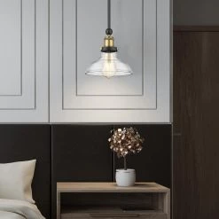 Elgin 1-Light 8 in. Black finish Ceiling Pendant Light with Glass and Brass Accents by OVE Decors 15 Elgin 1-Light 8 in. Black finish Ceiling Pendant Light with Glass and Brass Accents by OVE Decors -Kenroy Home Sales black ove decors chandeliers 15lpe elg208 pb 77 1000