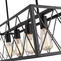 Gamma 4 Light Black Finish Pendant by OVE Decors -Kenroy Home Sales black ove decors chandeliers 15lpe gamm25 bl 1f 1000