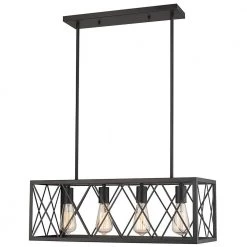 Gamma 4 Light Black Finish Pendant by OVE Decors -Kenroy Home Sales black ove decors chandeliers 15lpe gamm25 bl c3 1000