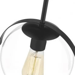 Lila 1-Light Black Pendant with Clear Glass by OVE Decors -Kenroy Home Sales black ove decors chandeliers 15lpe lila09 pb 1f 1000
