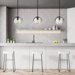 Lila 1-Light Black Pendant with Clear Glass by OVE Decors -Kenroy Home Sales black ove decors chandeliers 15lpe lila09 pb 40 1000