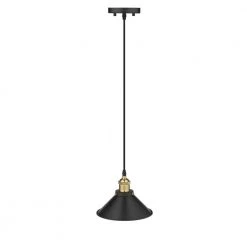 Shella 1-Light Black Pendant with Black Metal Shade by OVE Decors -Kenroy Home Sales black ove decors chandeliers 15lpe shel08 pb 4f 1000