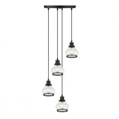 Theodore 16 in. 4-Light Black Ceiling Pendant Light by OVE Decors