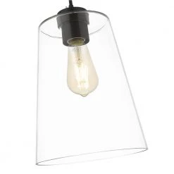 Clark I 1-Light Black Pendant with Clear Glass Shade by OVE Decors -Kenroy Home Sales black ove decors chandeliers 15lper cla108 p 1f 1000